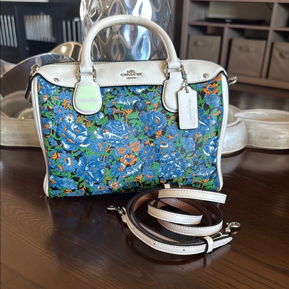 COACH Hand-painted Floral Crossbody Satchel - Picture 1 of 5